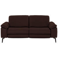 2,5-SITZER in Echtleder Braun  - Schwarz/Braun, Design, Leder/Metall (196/88/100cm) - Valdera