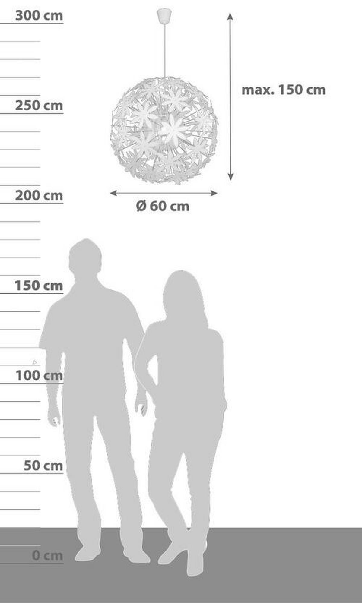 VISEČA SVETILKA        60/150 cm       - bela, Basics, umetna masa (60/150cm) - Globo