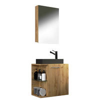 GÄSTEBAD 52 cm  - Honigeiche/Silberfarben, MODERN, Glas/Keramik (52cm) - MID.YOU