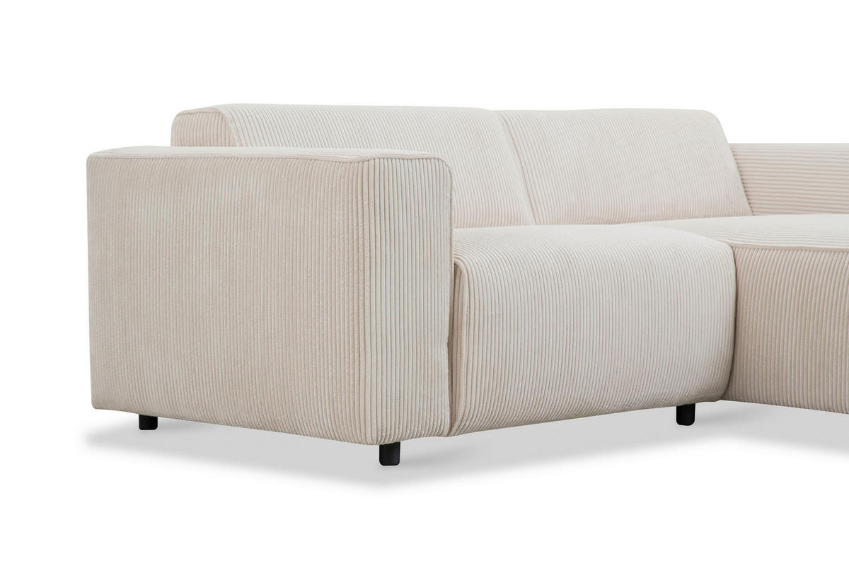 HÖRNSOFFA i manchester cremefärgad  - svart/cremefärgad, Design, textil/plast (234/161cm) - Livetastic