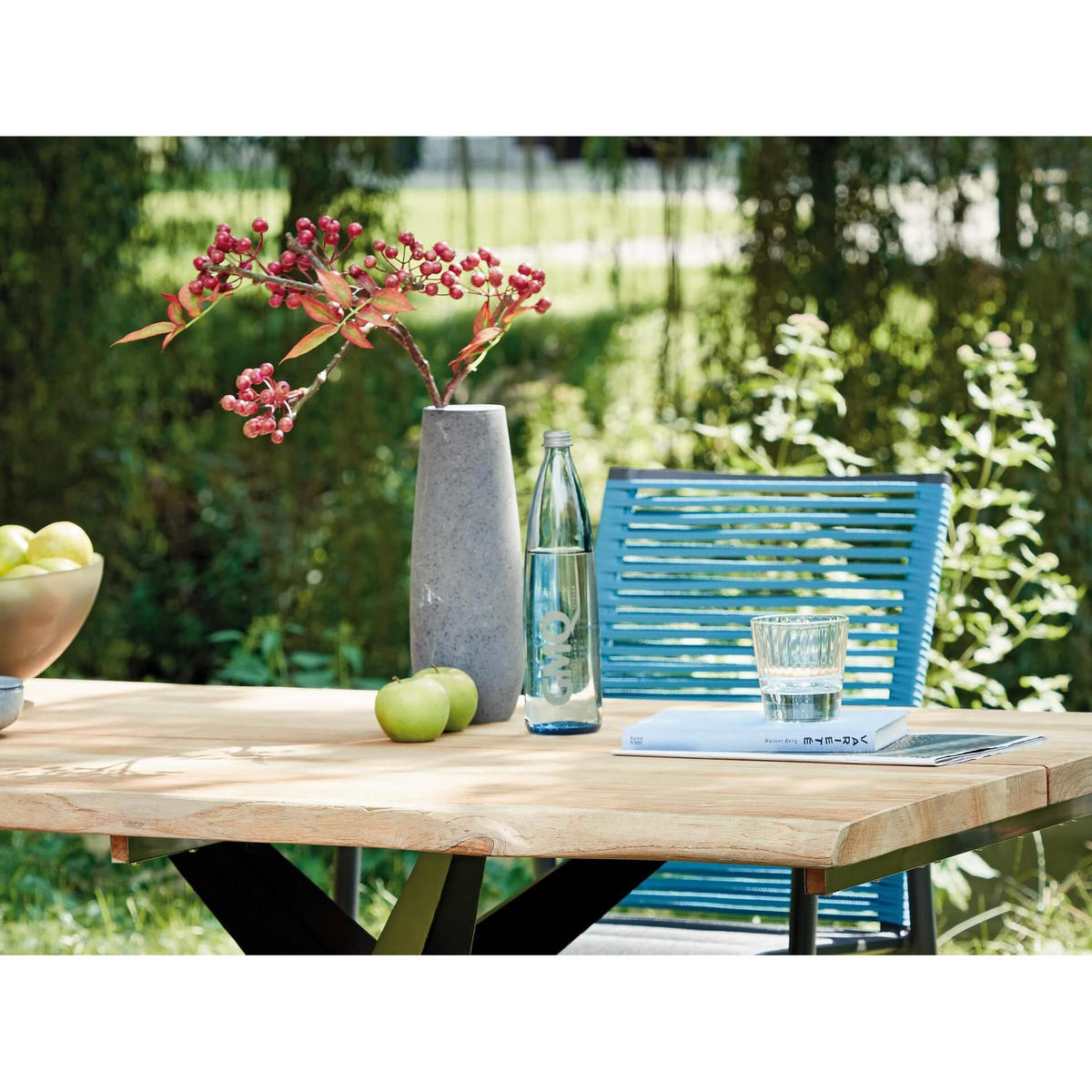 GARTENTISCH 220/95/76 cm Holz, Metall rechteckig  - Anthrazit/Teakfarben, Design, Holz/Metall (220/95/76cm) - Musterring