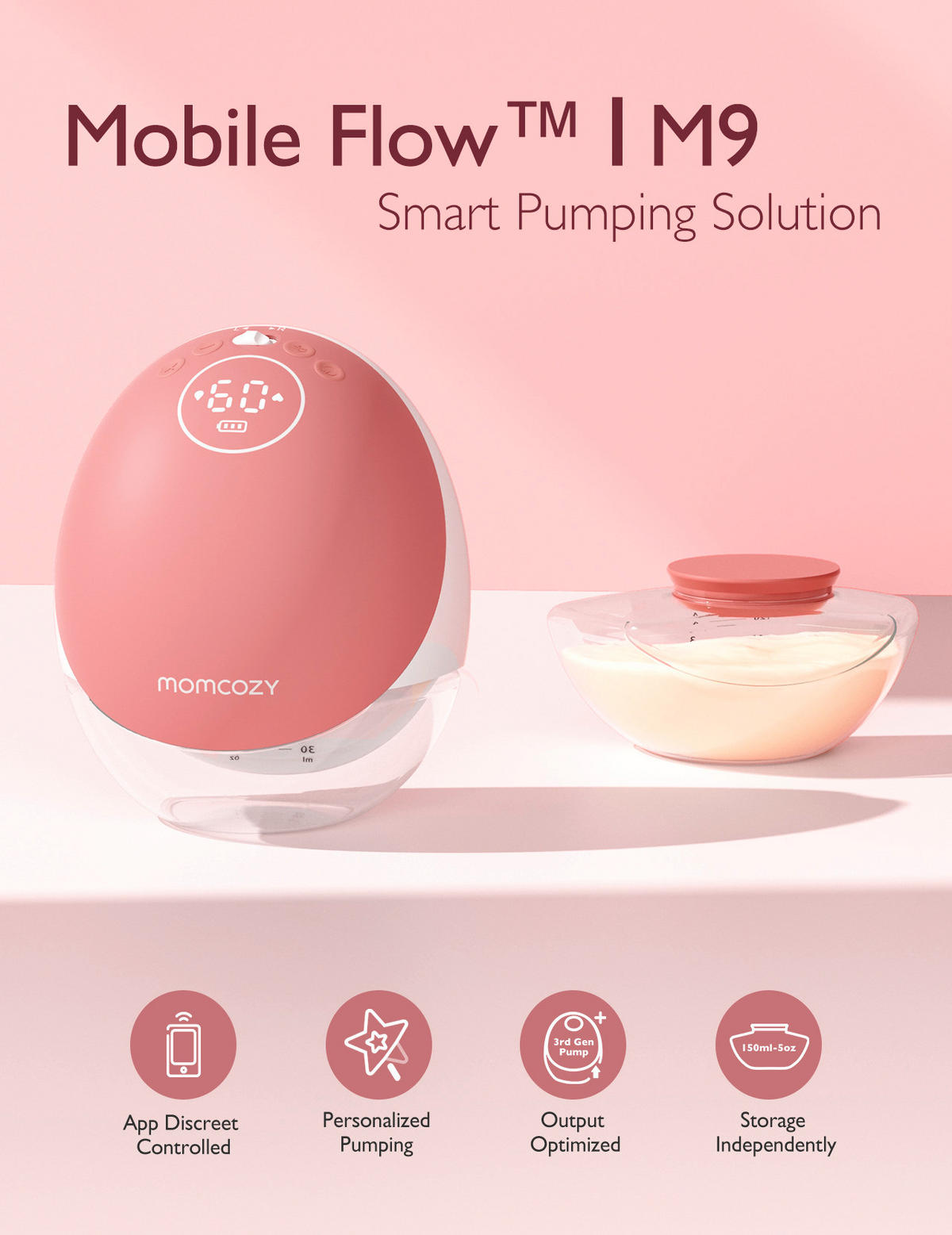 MILCHPUMPE  M9  - Basics (15,5/9/16,4cm) - Momcozy