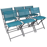 GARTENSTUHL-SET Textil Türkis  - Türkis/Schwarz, MODERN, Textil/Metall (79/45/46cm) - Ambia Garden