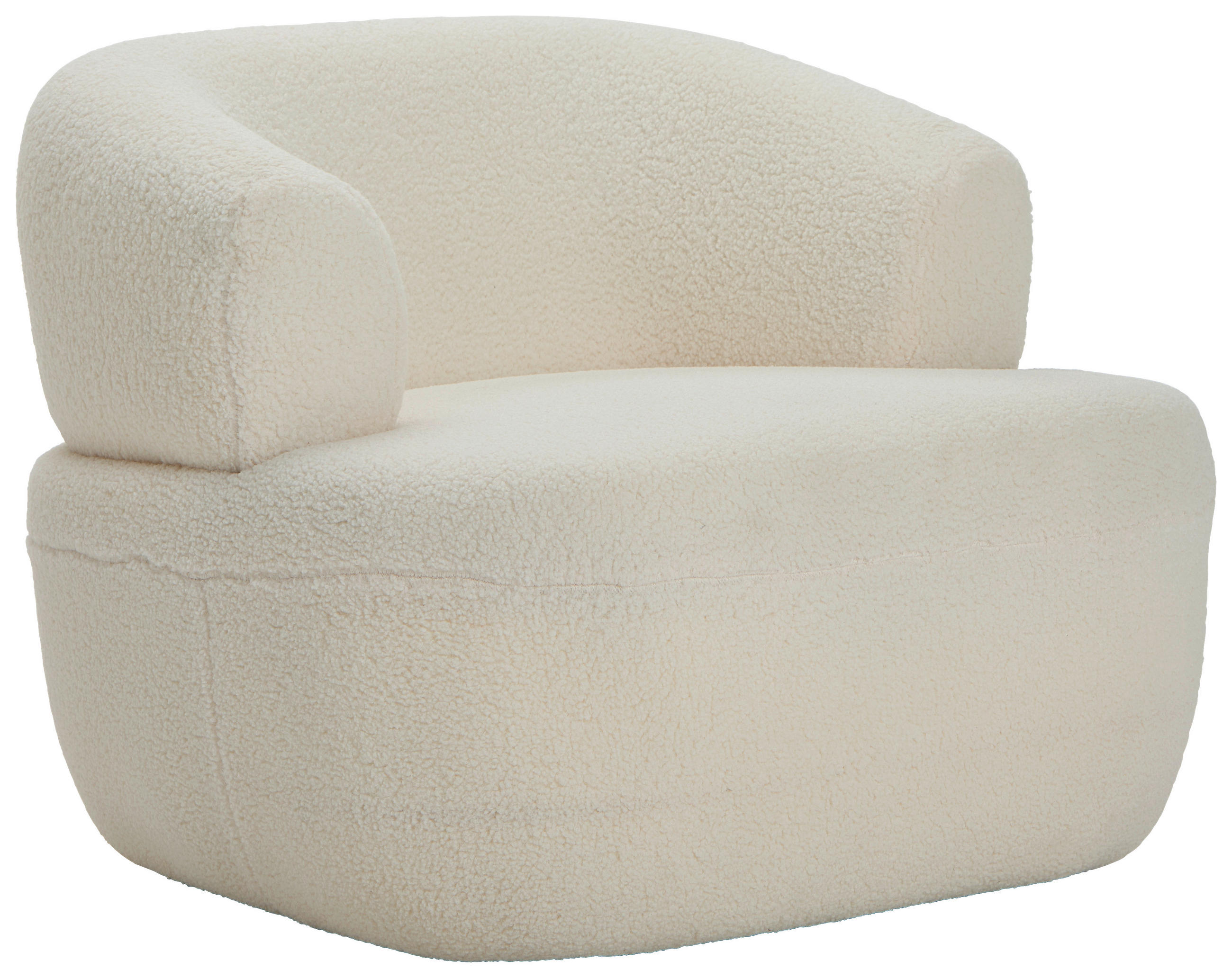 SESSEL in Bouclé Creme  - Creme, Design, Textil (82/64/80cm) - Carryhome