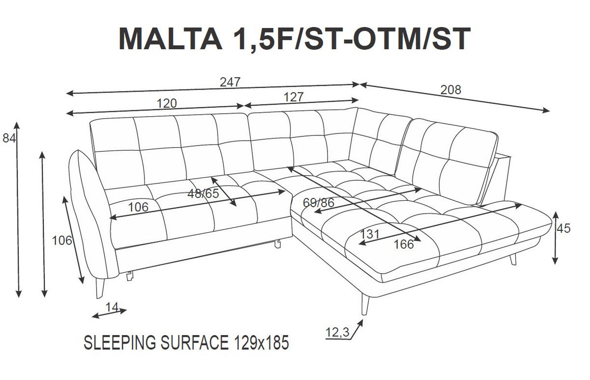 ECKSOFA  in Flachgewebe, Leinenoptik Grün  208/247 cm  - Schwarz/Grün, Design, Textil/Metall (208/247cm) - Xora