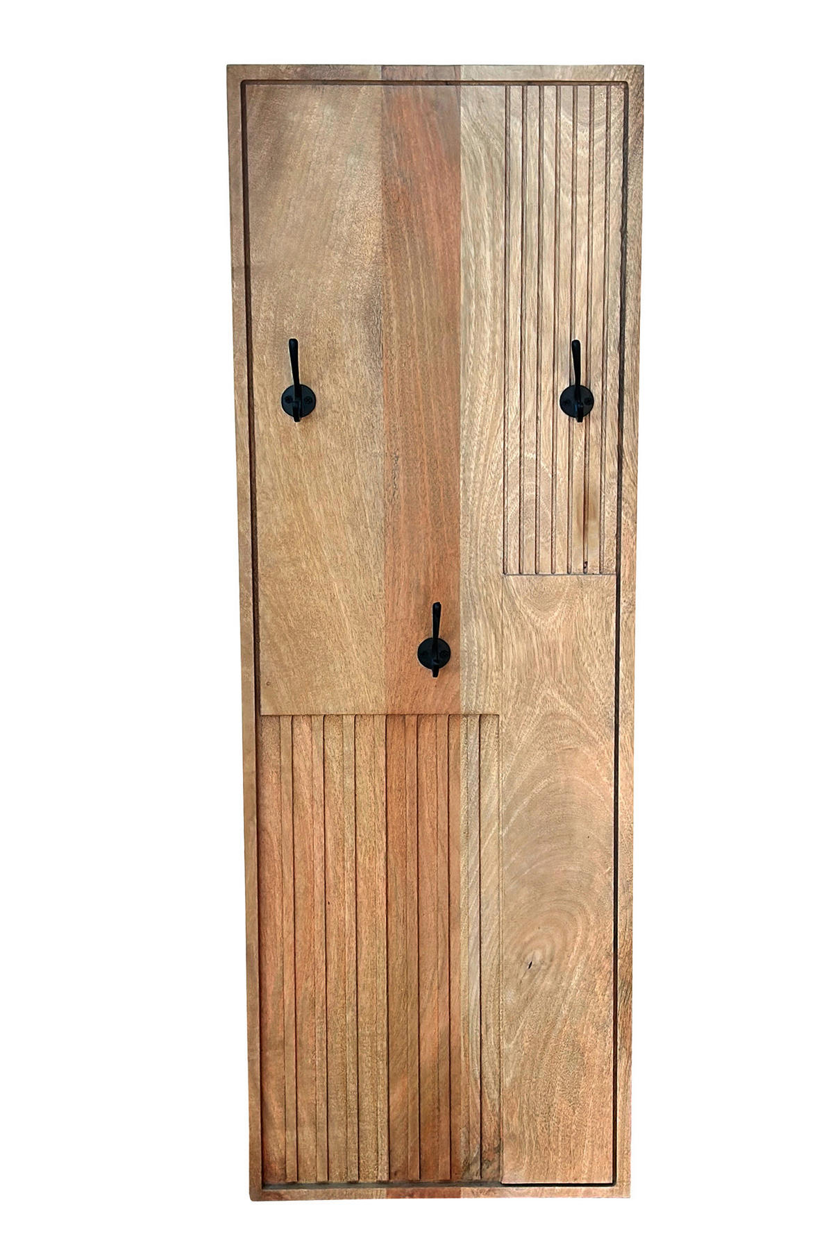 GARDEROBENPANEEL  in 35/110/3 cm  - Schwarz/Naturfarben, Design, Holz/Metall (35/110/3cm) - MID.YOU