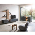 SIDEBOARD Anthrazit, Eichefarben  173/86/42 cm  - Eichefarben/Anthrazit, Design, Glas/Holz (173/86/42cm) - Moderano