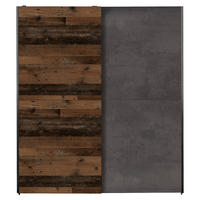 Dulap Cu Uși Culisante, 170/195,5/59,5 cm, maro, gri - maro/antracit, Trend, metal/material pe bază de lemn (170/195,5/59,5cm) - Ti'me