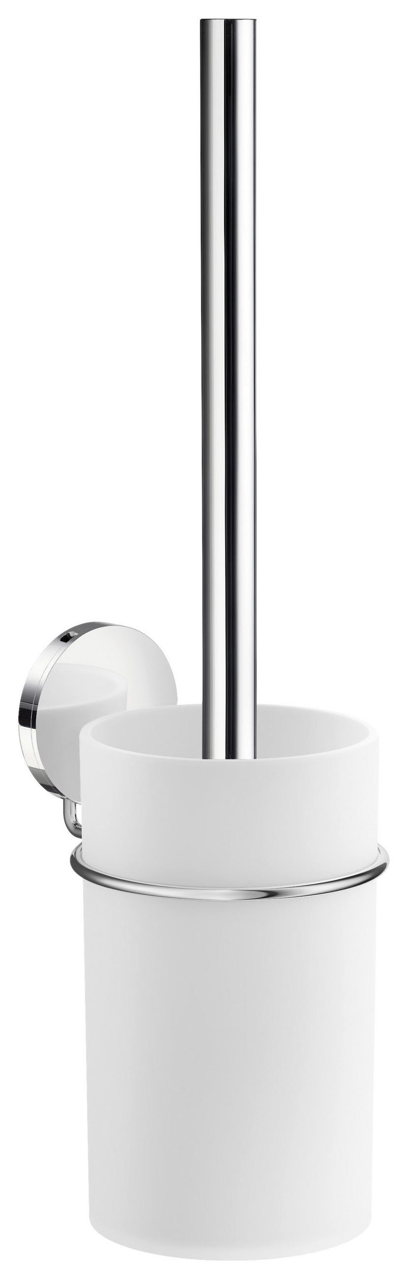WC-BÜRSTENGARNITUR in Metall    - Chromfarben/Weiß, Basics, Kunststoff/Metall (8,3/35/11cm)