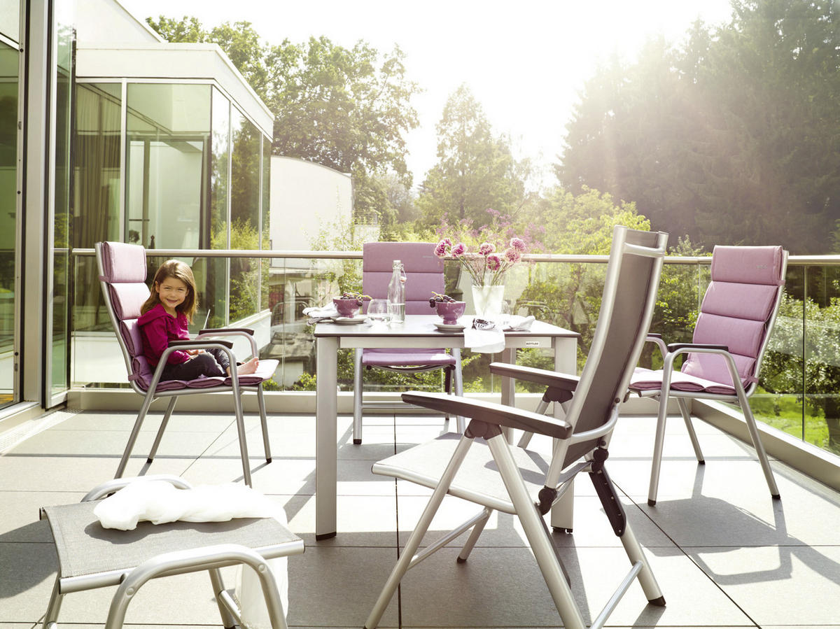 GARTENKLAPPSTUHL Aluminium Anthrazit, Silberfarben  - Anthrazit/Silberfarben, Basics, Textil/Metall (70/109/62cm) - Kettler