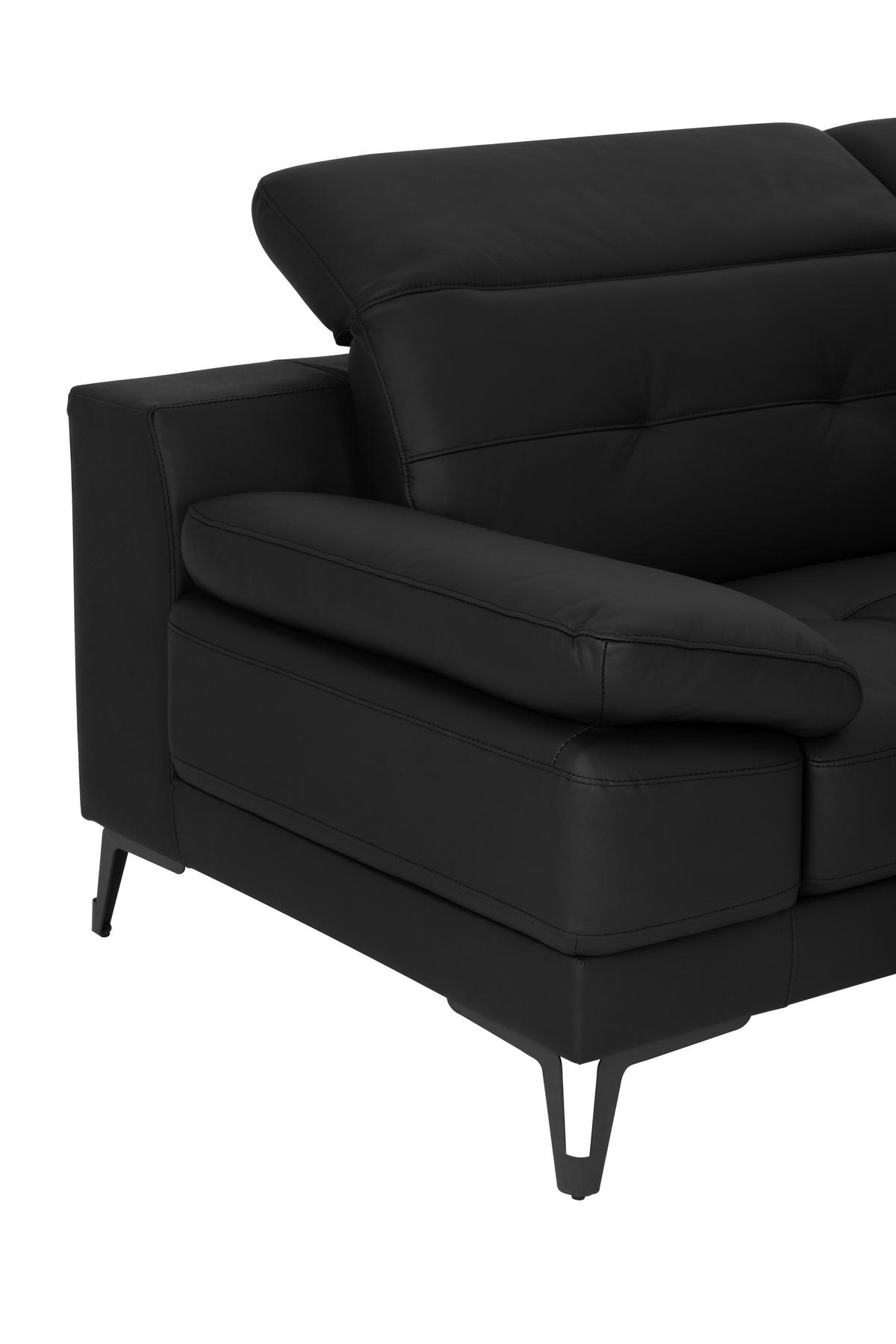 KUTNA GARNITURA koža  crna   - crna, Moderno, koža/tekstil (287/224cm) - MID.YOU