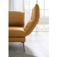 RÉCAMIERE in Echtleder Currygelb  - Chromfarben/Currygelb, Design, Leder/Metall (209/85-109/95-16cm) - Dieter Knoll