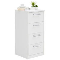 KOMODA, biela, 38/84/36 cm - čierna/biela, Konventionell, kompozitné drevo/plast (38/84/36cm) - Xora