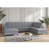 WOHNLANDSCHAFT in Vliesstoff Kombination Echtleder/Stoff Graublau  - Graublau/Schwarz, Modern, Leder/Textil (164/319/212cm) - Sit & More
