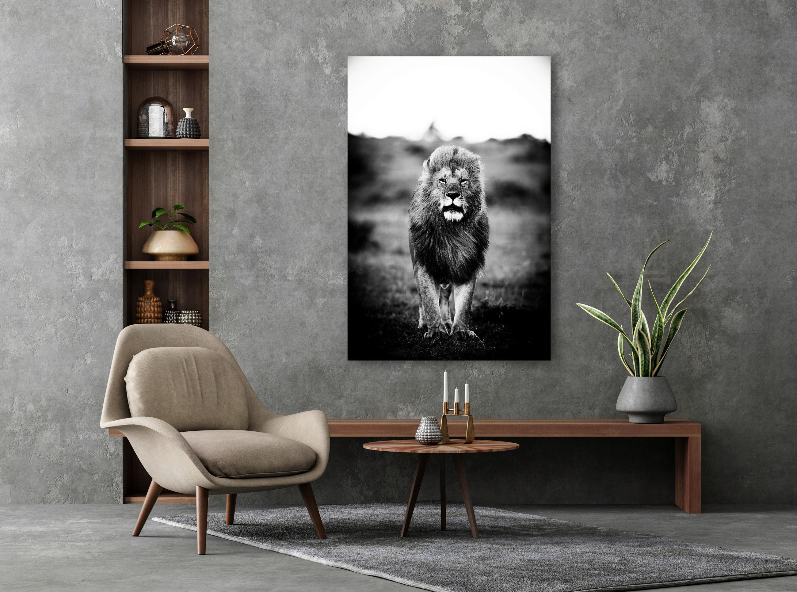 BILD Tiere 100/150 cm  - Schwarz/Grau, Design, Kunststoff (100/150cm)