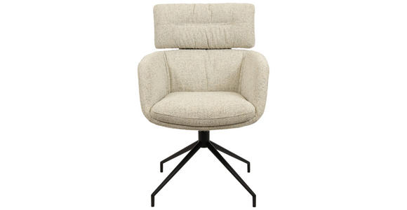 ARMLEHNSTUHL  in Eisen Webstoff  - Beige/Walnussfarben, Design, Holz/Textil (62/92/66cm) - Dieter Knoll