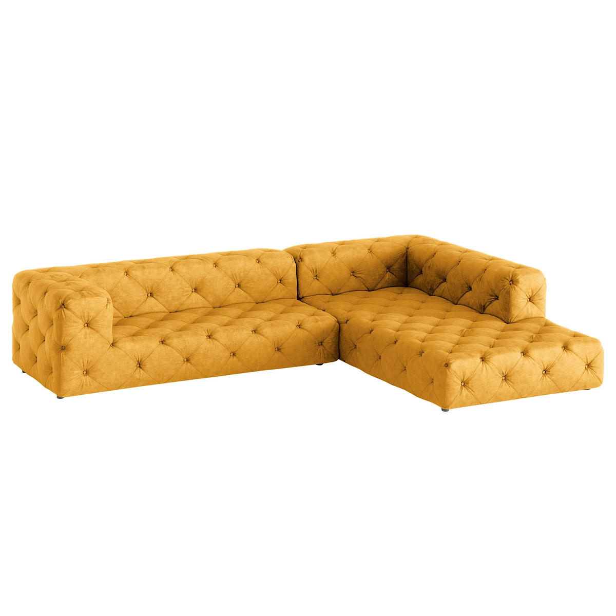 ECKSOFA Fresco in Mikrofaser Senfgelb  325/228 cm  - Senfgelb/Schwarz, Design, Kunststoff/Textil (325/228cm) - P & B