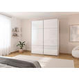 SCHWEBETÜRENSCHRANK 201/223/67 cm 2-türig Weiß  - Alufarben/Weiß, KONVENTIONELL, Glas/Holzwerkstoff (201/223/67cm) - Novel