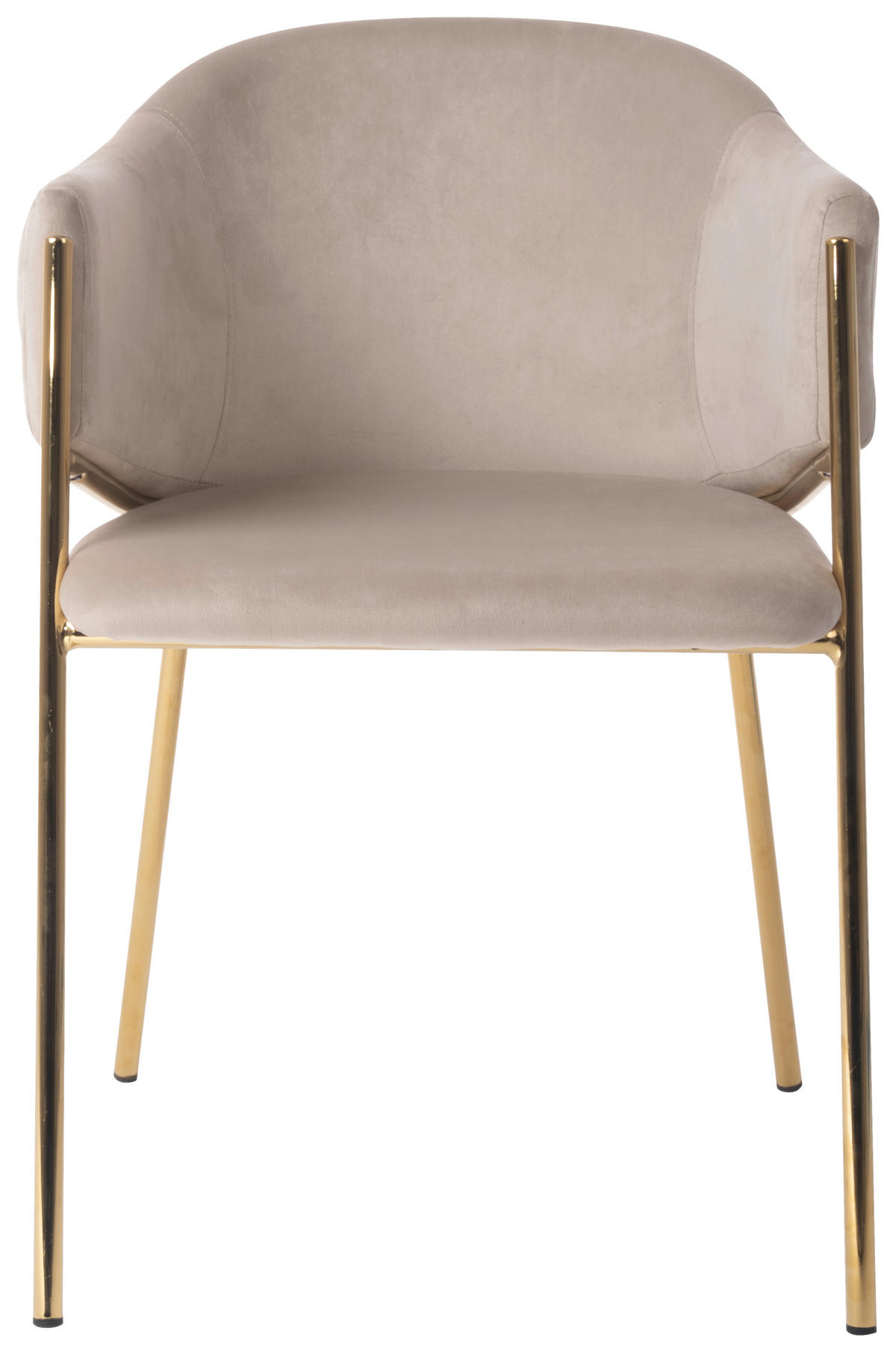 SCAUN CU BRAțE in auriu, bej  - bej/auriu, Design, metal/textil (60/78/53,5cm) - Ambia Home