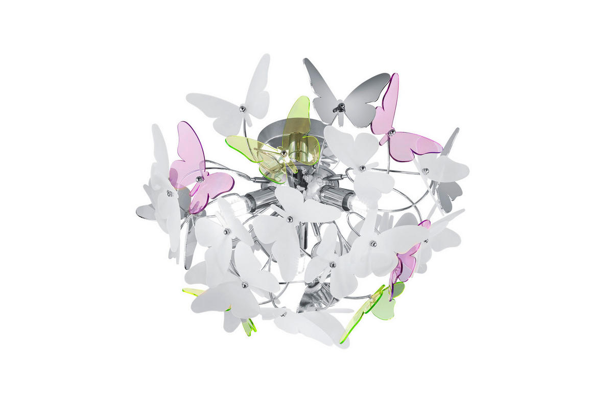 KINDERDECKENLEUCHTE - Chromfarben/Weiss, Design, Kunststoff/Metall (45/28,5cm)