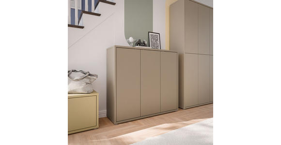 SCHUHSCHRANK  in 109,2/99,1/34,9 cm  - Taupe/Grau, MODERN, Holzwerkstoff/Kunststoff (109,2/99,1/34,9cm) - Carryhome