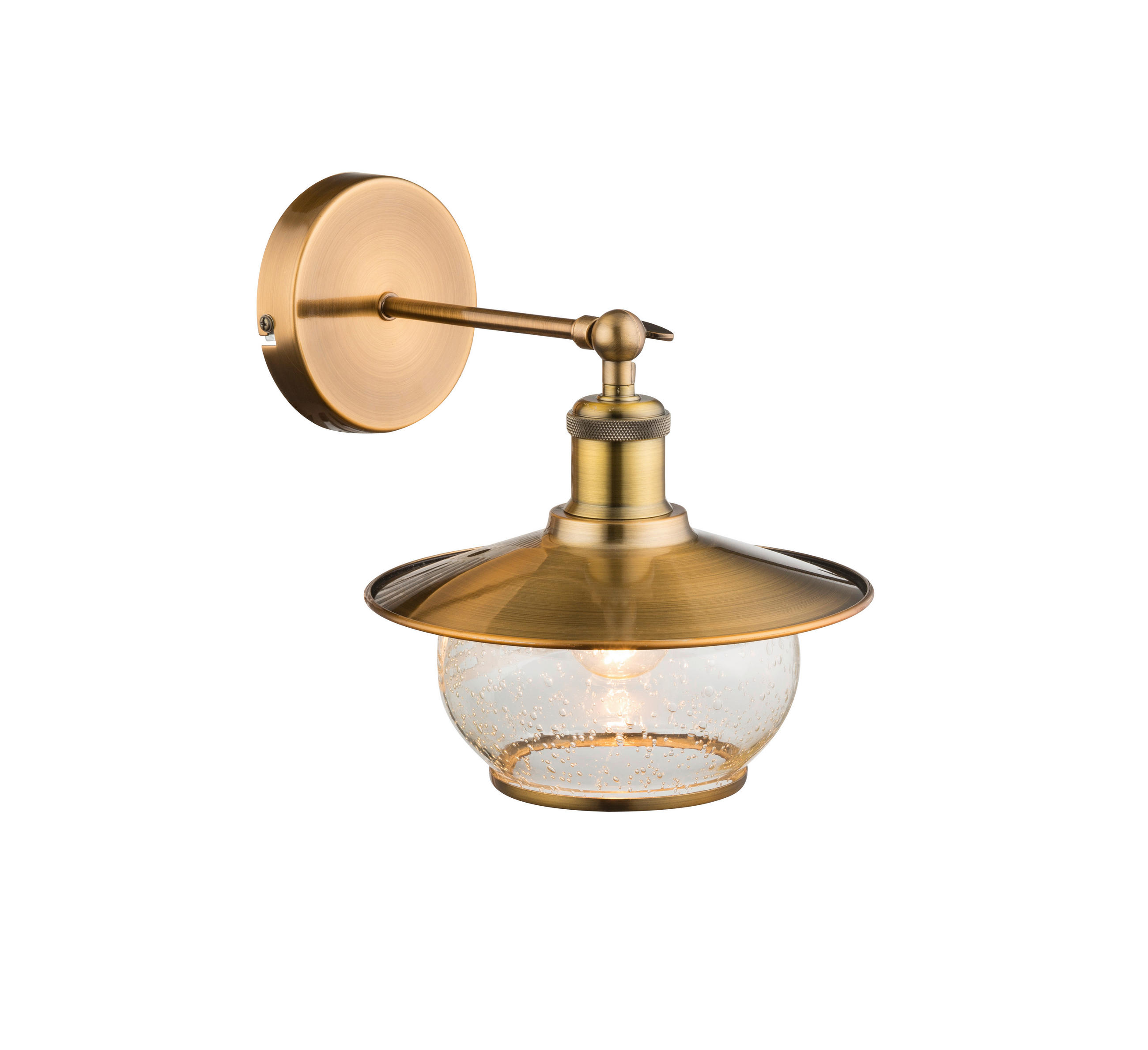 APLICĂ DE PERETE - bronz/străveziu, Konventionell, sticlă/metal (22/29/28cm) - Globo