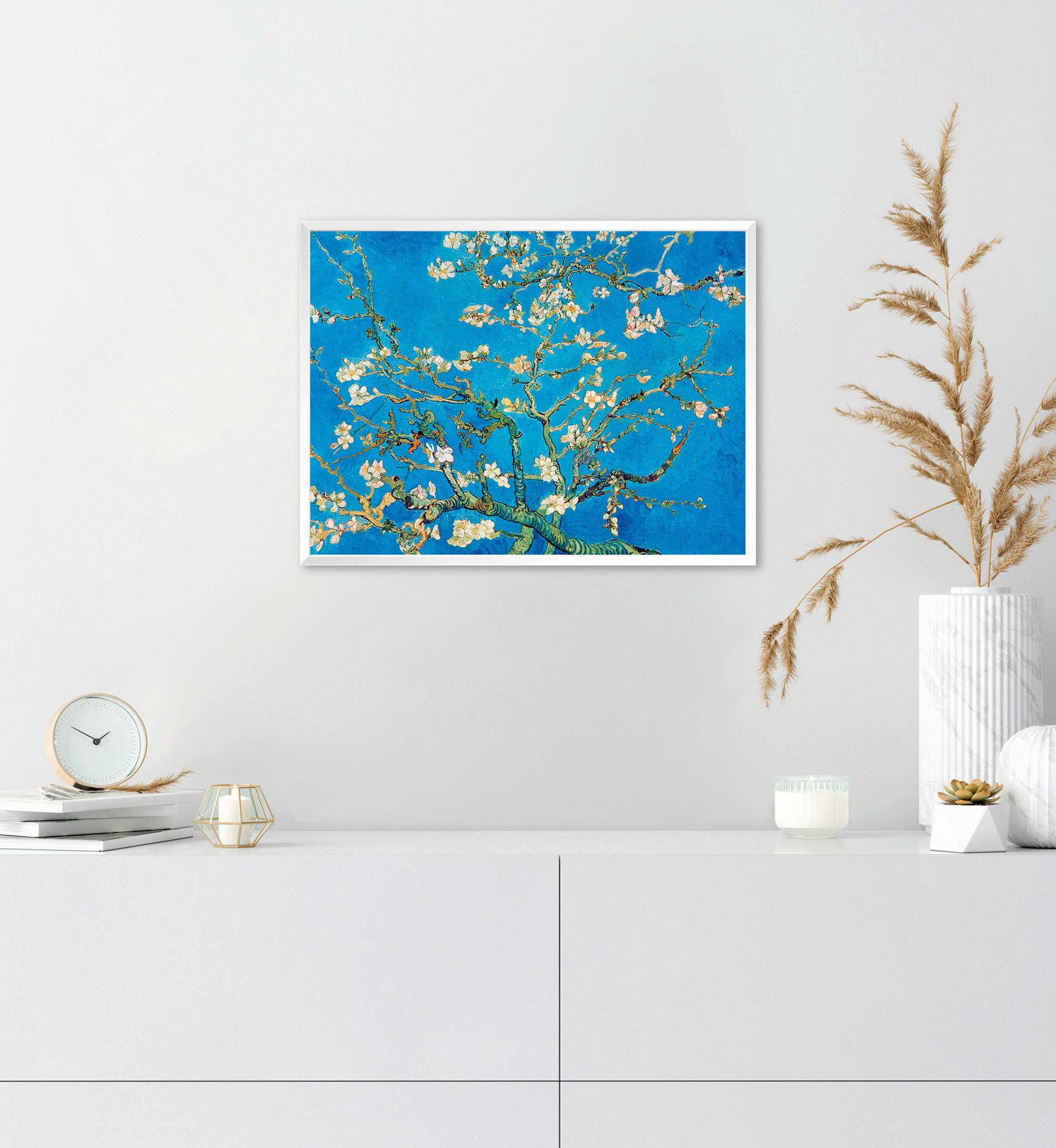 KUNSTDRUCK Bäume 40/30 cm  - Blau/Hellrosa, Basics, Papier (40/30cm) - Monee