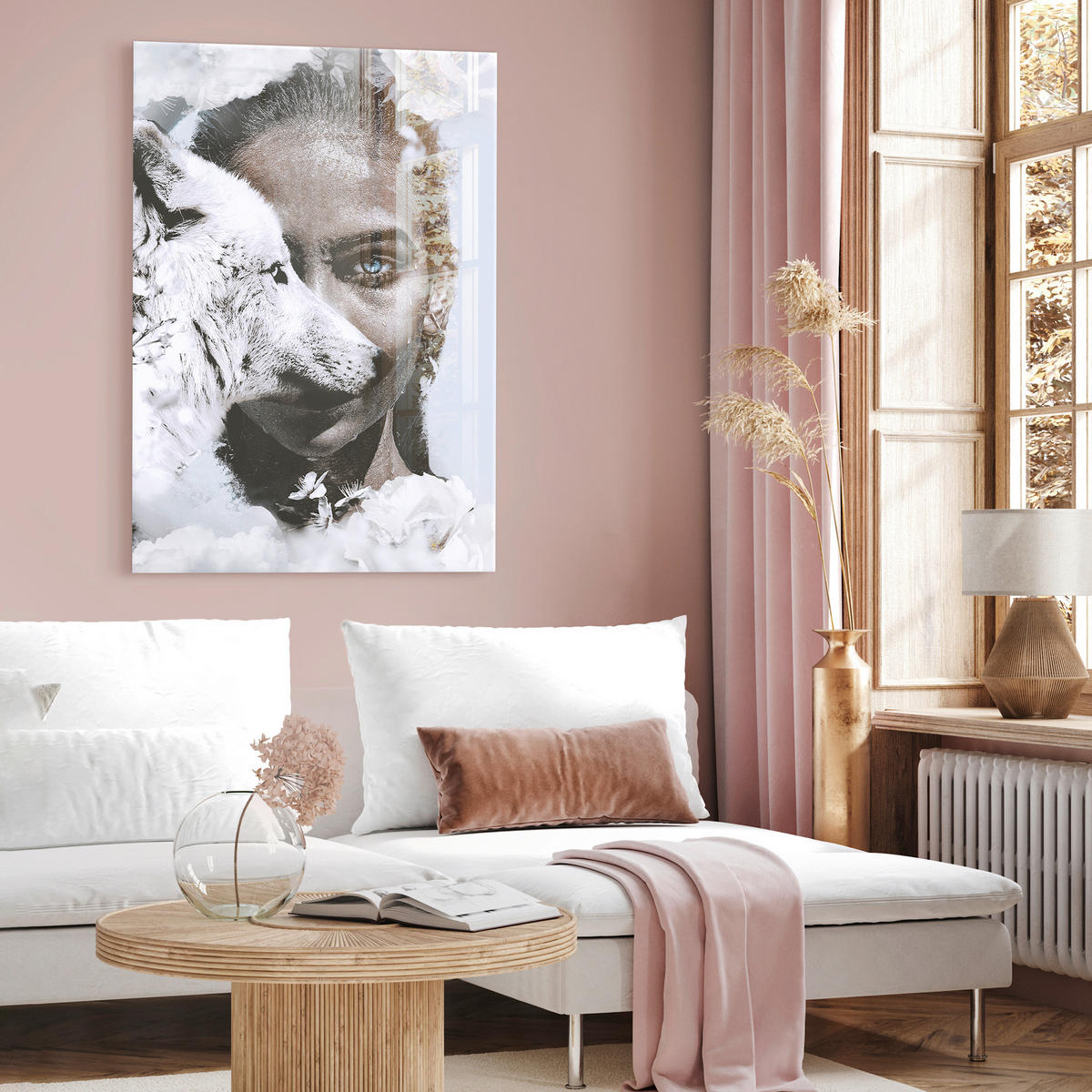 GLASBILD Tiere, Frauen 120/80 cm  - Multicolor, Basics, Glas/Papier (120/80cm)