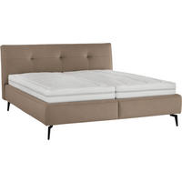 POLSTERBETT 180/200 cm  in Hellbraun  - Hellbraun/Weiss, Modern, Holz/Holzwerkstoff (180/200cm) - Beldomo - Sleep