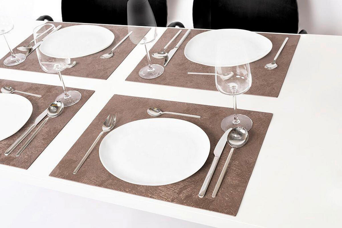 PODMETAČI ZA STOL tamno smeđa , tekstil  Feather  - tamno smeđa, Basics, tekstil (33/45cm) - ZICZAC