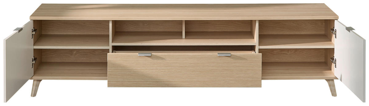 TV-ELEMENT - Kaschmir/Chromfarben, Basics, Holzwerkstoff/Metall (210/56/44cm) - Stylife