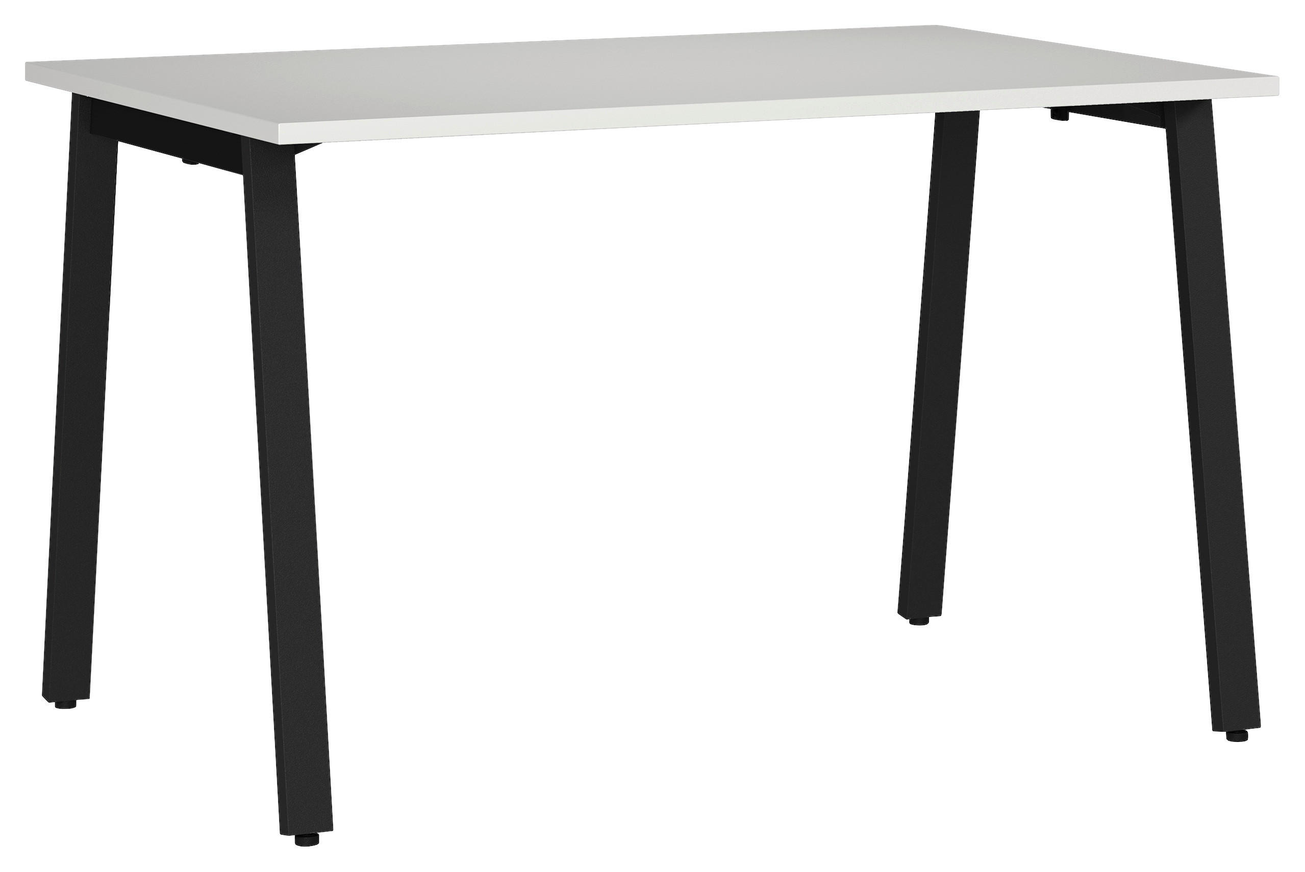 SCHREIBTISCH 120/80/75 cm Schwarz, Hellgrau in verschiedenen Holz-Dekoren erhältlich, justierbare Füsse  - Hellgrau/Schwarz, Modern, Holzwerkstoff/Metall (120/80/75cm) - Novel
