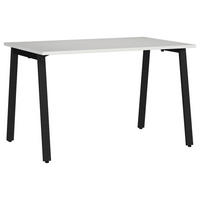 SCHREIBTISCH 120/80/75 cm, Schwarz, Hellgrau, in verschiedenen Holz-Dekoren erhältlich, justierbare Füße  - Hellgrau/Schwarz, MODERN, Holzwerkstoff/Metall (120/80/75cm) - Novel