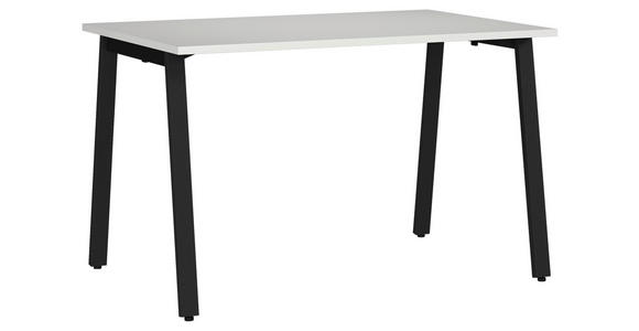 SCHREIBTISCH 120/80/75 cm, Schwarz, Hellgrau, in verschiedenen Holz-Dekoren erhältlich, justierbare Füße  - Hellgrau/Schwarz, MODERN, Holzwerkstoff/Metall (120/80/75cm) - Novel