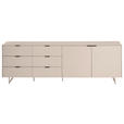 TV-ELEMENT Schwarz, Kaschmir  220/70/38 cm  - Kaschmir/Schwarz, MODERN, Holzwerkstoff/Metall (220/70/38cm) - Carryhome