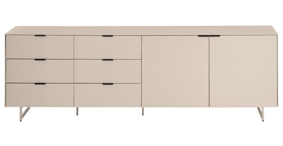 TV-ELEMENT Schwarz, Kaschmir  220/70/38 cm  - Kaschmir/Schwarz, MODERN, Holzwerkstoff/Metall (220/70/38cm) - Carryhome