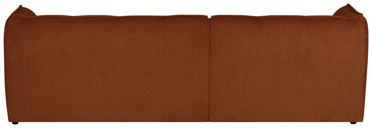 ECKSOFA LIVOLI in Chenille Rostfarben  218/230 cm  - Rostfarben/Schwarz, Design, Textil (218/230cm) - MID.YOU