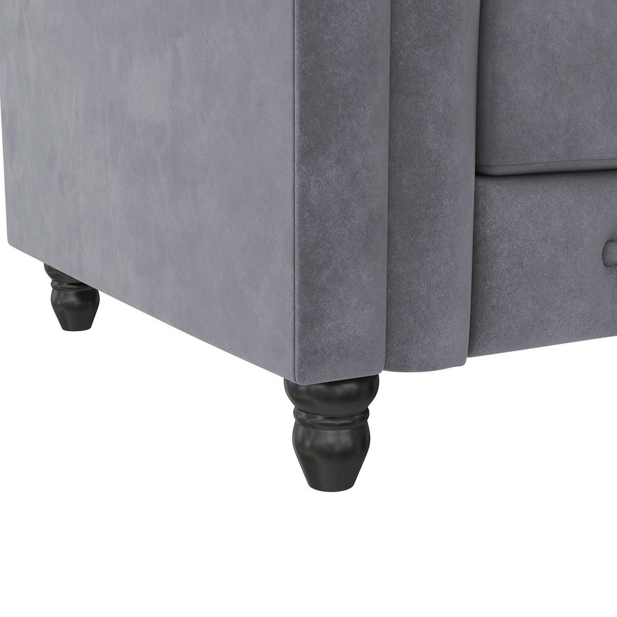 SESSEL in Velours Anthrazit  - Anthrazit/Schwarz, Basics, Holz/Textil (111/83/87cm) - Livetastic