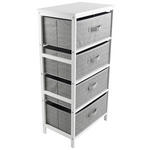 REGAL  46/94/30 cm Grau, Weiß  - Weiß/Grau, Basics, Karton/Holz (46/94/30cm) - Carryhome