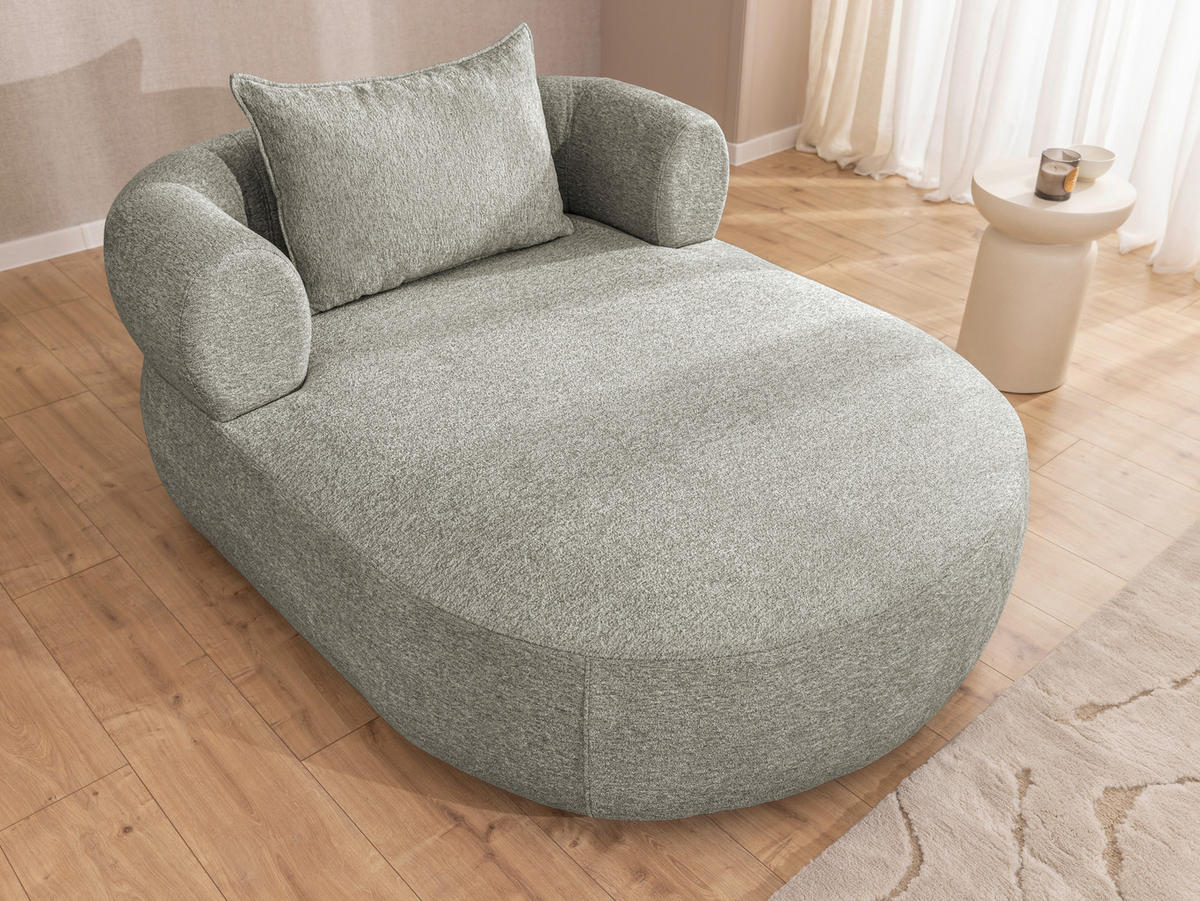 XXL-SESSEL Chenille Hellgrau    - Hellgrau/Schwarz, Design, Kunststoff/Textil (122/76/156cm) - Livetastic