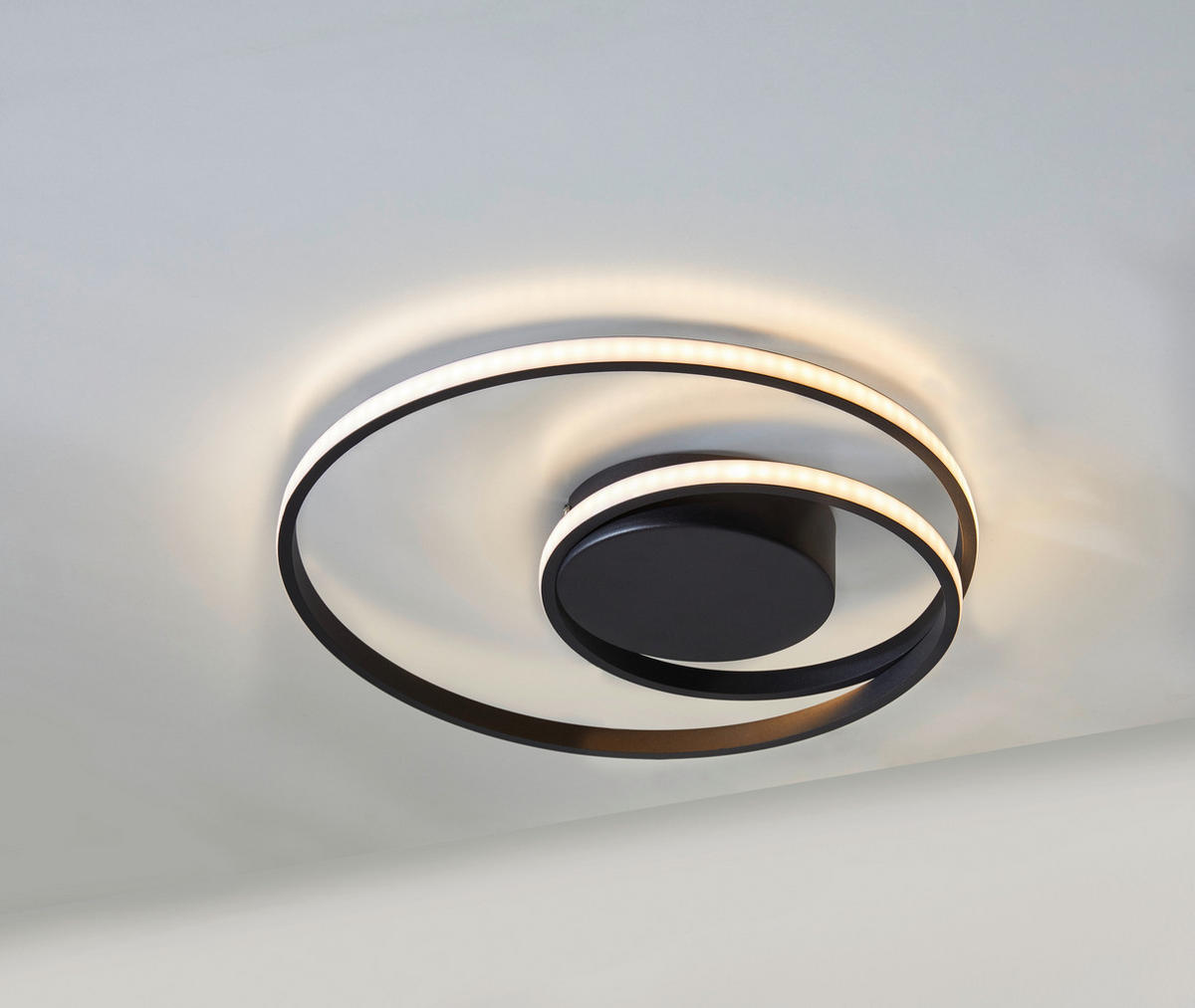 LED-DECKENLEUCHTE 39/7 cm   - Schwarz/Weiß, Design, Kunststoff/Metall (39/7cm)