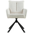 ARMLEHNSTUHL  in Eisen Cord  - Creme/Schwarz, Design, Textil/Metall (61/90/67cm) - Carryhome
