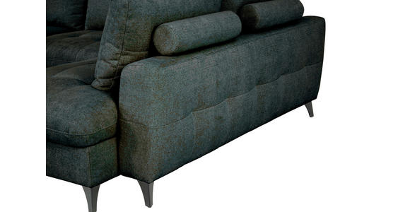 WOHNLANDSCHAFT Grau Chenille  - Schwarz/Grau, KONVENTIONELL, Textil/Metall (160/340/188cm) - Xora