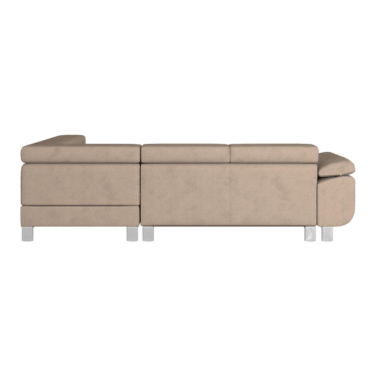 Ecksofa mit Schlaffunktion Taupe Drell  - Taupe, MODERN, Textil/Metall (270/230cm) - MID.YOU