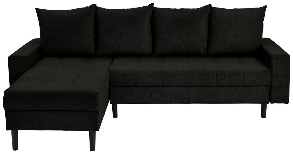 ECKSOFA in Webstoff Schwarz  - Schwarz, Konventionell, Kunststoff/Textil (157/231cm) - P & B