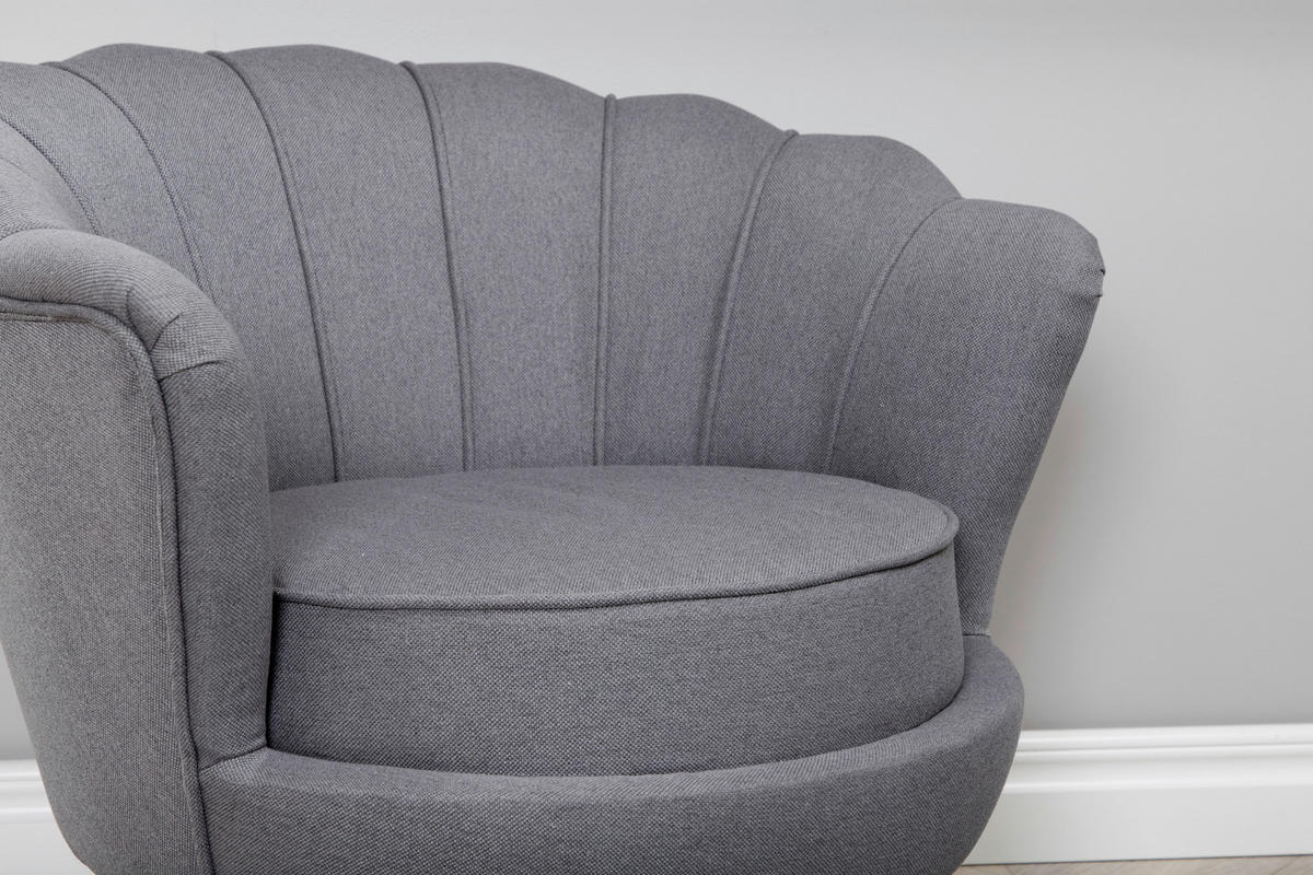 SESSEL in Grau, Schwarz  - Schwarz/Grau, Design, Textil/Metall (83/76/77cm) - Livetastic