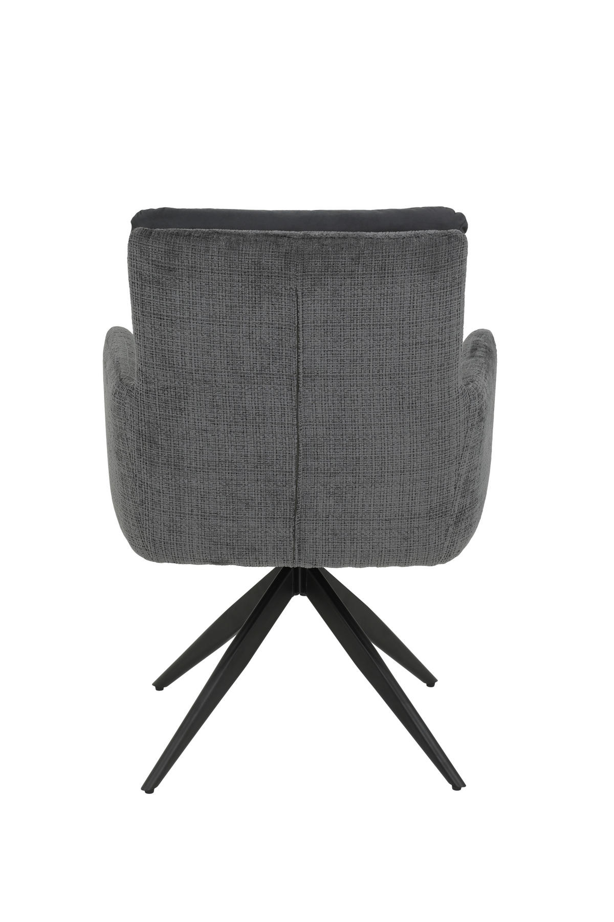 ARMLEHNSTUHL-SET 2 Stück Sitzfläche 180° drehbar Webstoff, Mikrofaser  - Anthrazit/Schwarz, MODERN, Textil/Metall (63/92/69cm) - MID.YOU