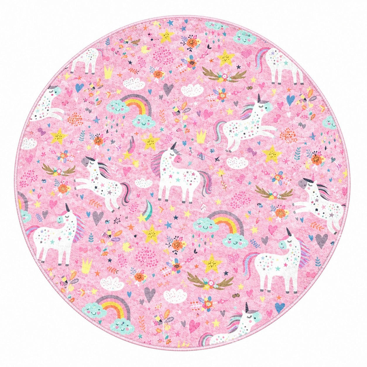 KINDERTEPPICH 150/150 cm Pink rund  - Pink, Basics, Textil (150/150cm)
