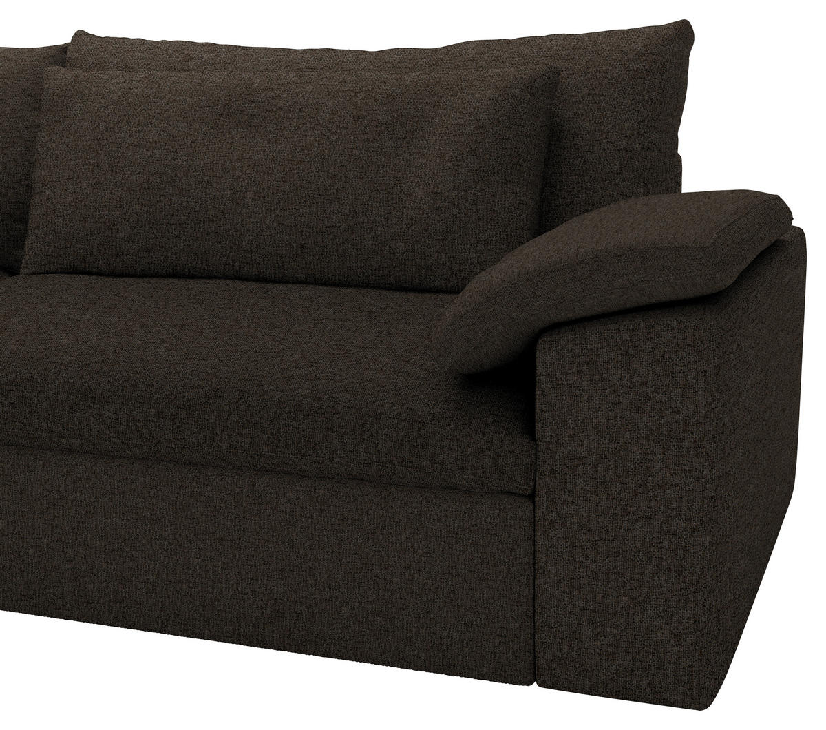 ECKSOFA Flachgewebe Schwarzbraun  - Schwarzbraun/Schwarz, Modern, Kunststoff/Textil (198/306cm) - Carryhome
