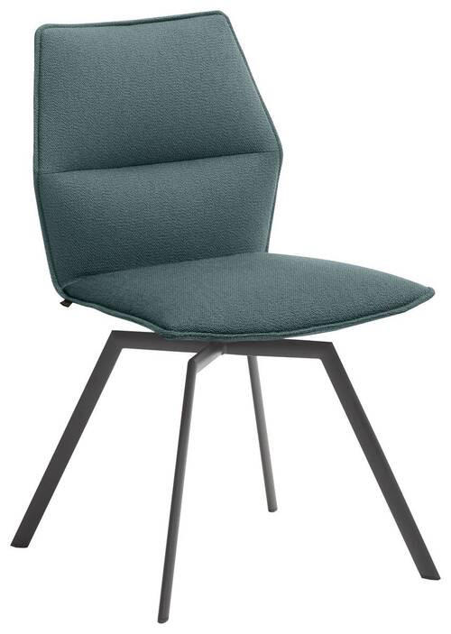 STUHL drehbar Anthrazit, Türkis  - Türkis/Anthrazit, Design, Textil/Metall (49/86/60cm) - Venjakob